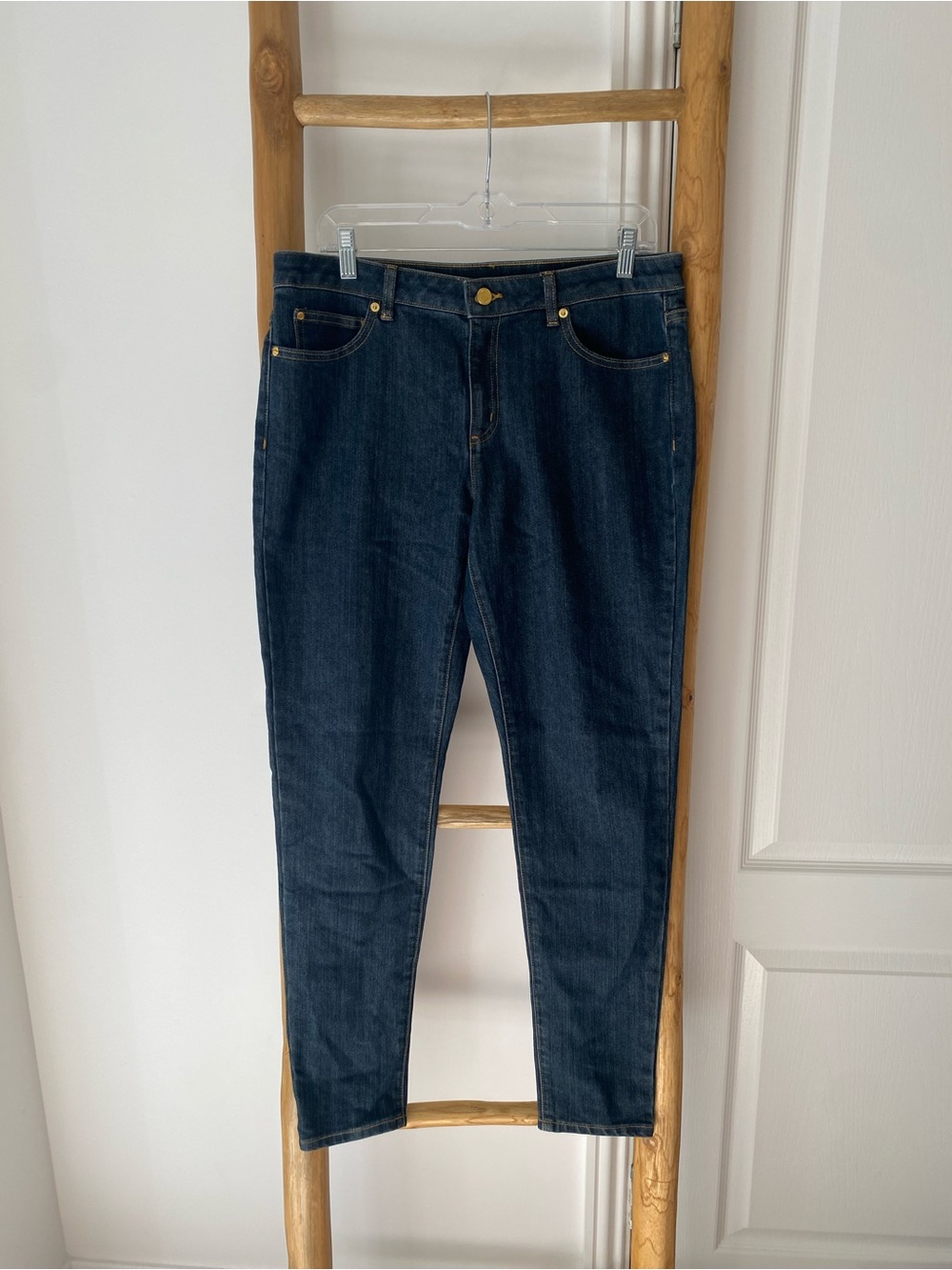 Michael Kors Izzy Skinny Jeans Womens Size 12 Dark Blue Denim Stretch Mid Rise